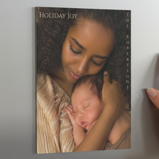 Holiday Joy Modern Magnetic Photo Christmas (Criador carregado)