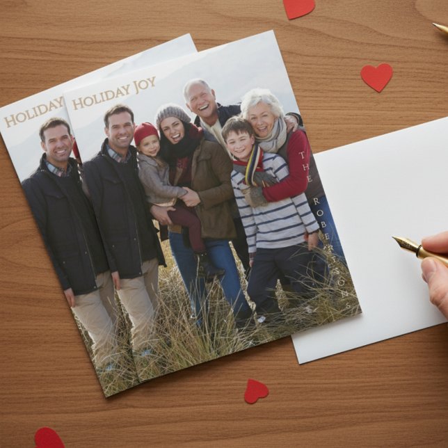 Holiday Joy Modern Warm Magnetic Photo Holiday  (Criador carregado)