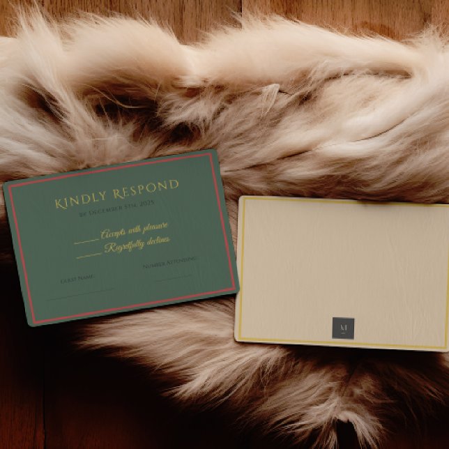 Holiday Luxe Elegant RSVP Card for Business (Criador carregado)