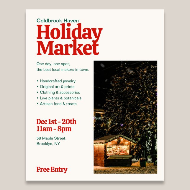 Holiday Market Retro Photo Flyer (Criador carregado)