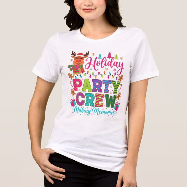 "Holiday Party Crew – Making Memories Tee" (Frente)