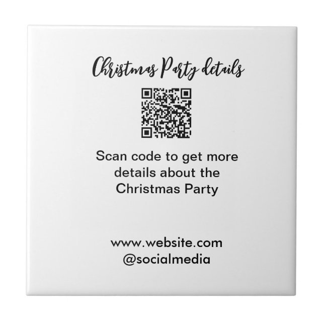 Holiday party Scan QR code details website social  (Frente)