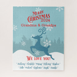 Holiday Reindeer Personalizado Quebra-cabeça de Va