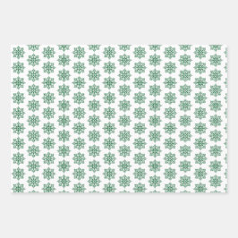 Holiday Snowflake Plaid Pattern Green