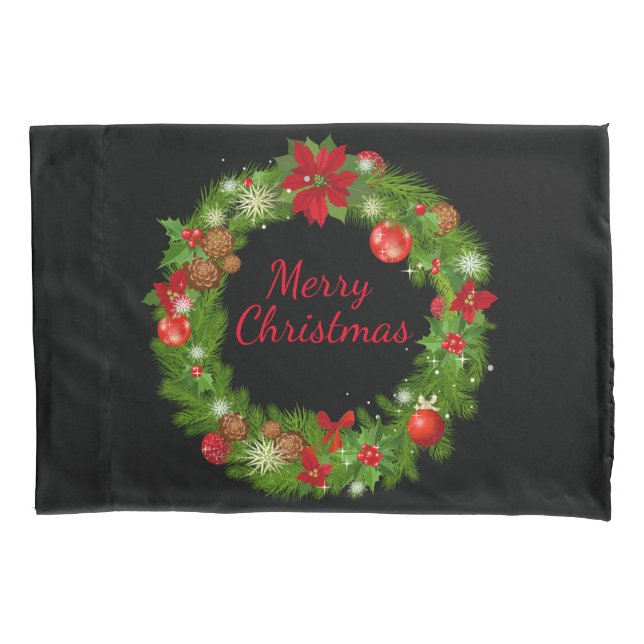 Holiday Wreath Pillowcase (Frente)