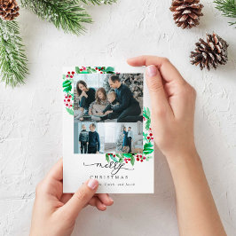 Holiday Wreath Script 3 Foto Feliz Natal Chic