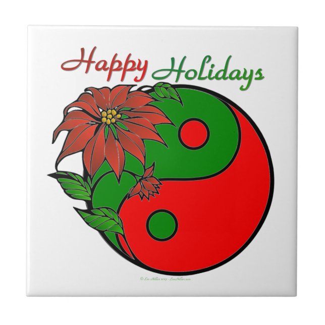 Holiday Yin Yang Poinsettia Green Red (Frente)