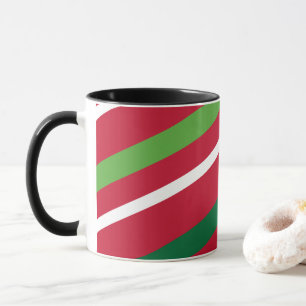 #HolidayZ vermelho e verde da caneca da listra