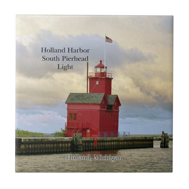 Holland Harbor South Pierhead Light azulejo (Frente)