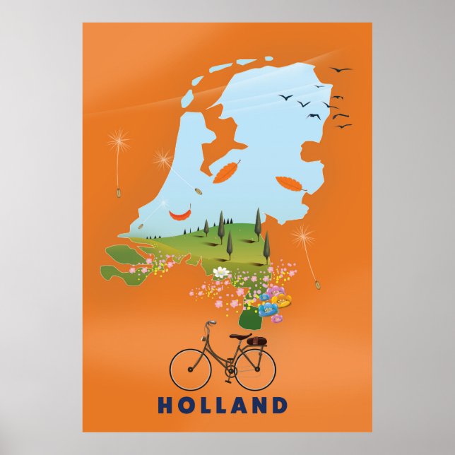 Holland Map travel poster (Frente)