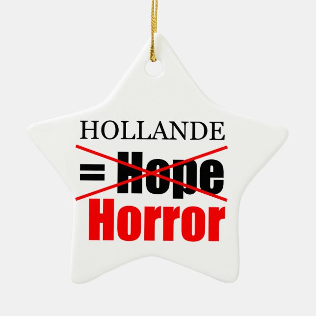 Hollande Não Esperança = Horror - Ornamento Estrel (Frente)