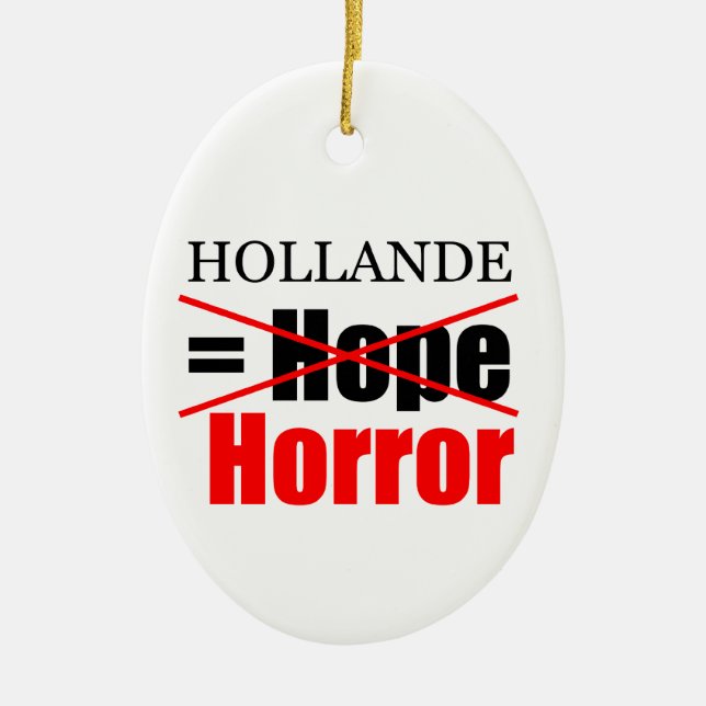 Hollande Não Esperança = Horror - Ornamento Oval (Frente)