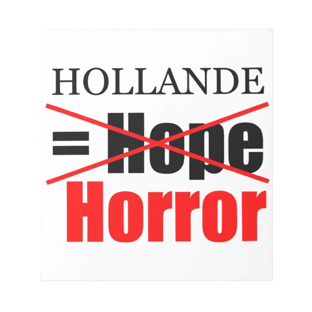Hollande Not Hope = Horror - bloco de notas (Frente)