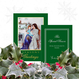 Holly and the Ivy Minimalist Green Christmas Card