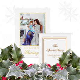 Holly and the Ivy White & Gold Christmas Card