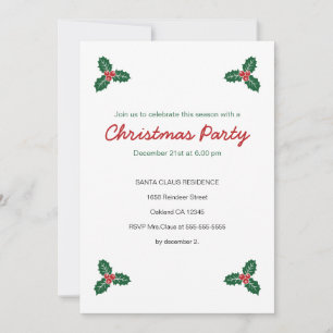 Holly & apresenta o Convite de festas de Natal