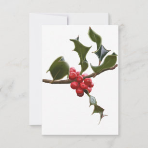 Holly Berries - Cartão de Natal Simples