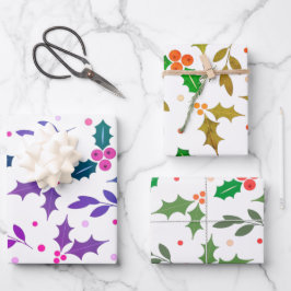 Holly Berry Christmas Seamless Pattern