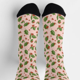Holly Berry Christmas Socks