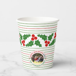 Holly berry garland red, listras verdes Natal