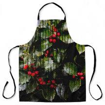 Holly Berry por todo o impressão Apron