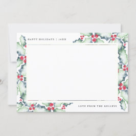 Holly, Cartão com fotos de Férias, Verde e Vermelh