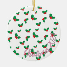 Holly Christmas 2024 — ornamento de árvore PINK
