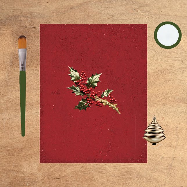 Holly Christmas Embellish Scrapbook Paper (Criador carregado)