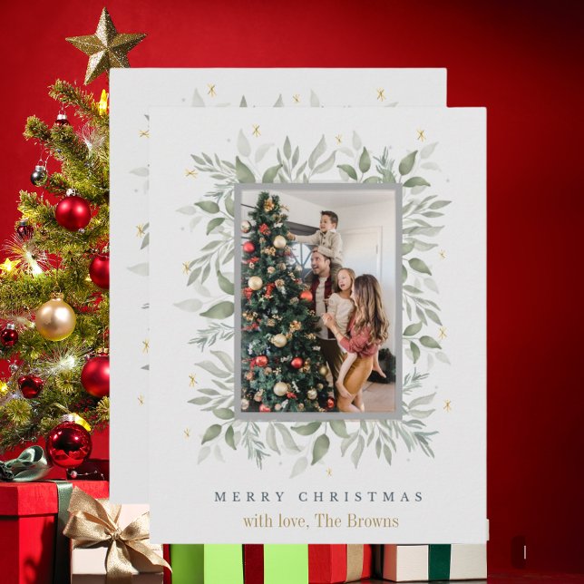 Holly Days | Feliz Natal 2 Cartões de natal de fot (Criador carregado)