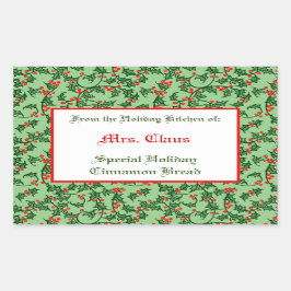 Holly e Berries - Adesivo de cozedura editável em 