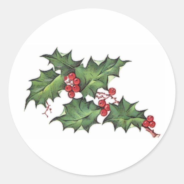 Holly e Berries | Adesivos Natal (Frente)