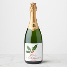 Holly e Berries Feliz Natal e Nome da Família