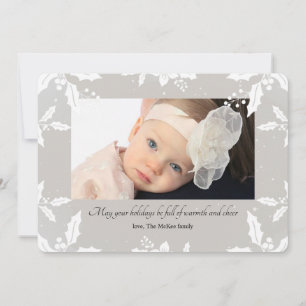 Holly Frame Holiday Cartão com fotos