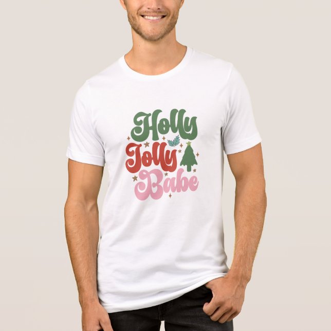 Holly Jolly Babe Retro Groovy Feriados de Natal (Frente)