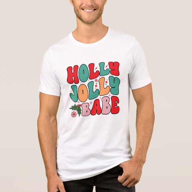 Holly Jolly Babe Retro Groovy Feriados de Natal (Frente)