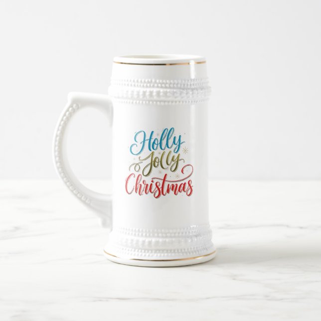Holly Jolly Caneca de cerveja de Natal - 22 oz Fes (Esquerda)