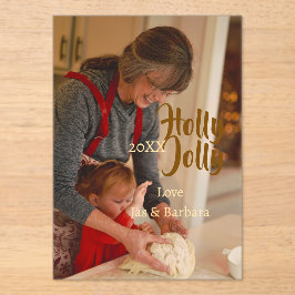 Holly Jolly family holiday photo beige year naboho