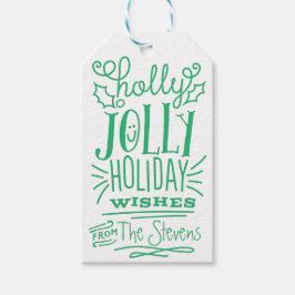 Holly Jolly Happy Holidays - Etiquetas de presente