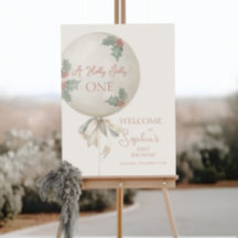 Holly Jolly ONE Vintage Balloon Birthday Welcome