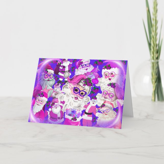 Holly Jolly Papais noeis de Natal Cartão de Saudaç (Frente)