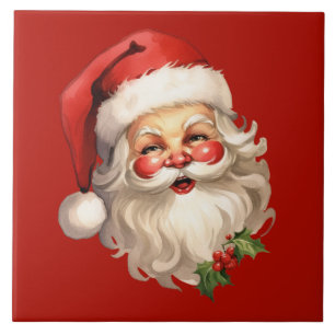 Holly Jolly Santa Claus Retro Natal