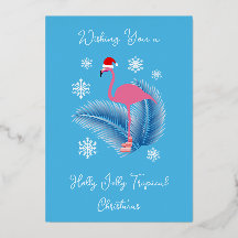 Holly Jolly Tropical Christmas Flamingo