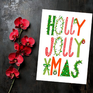 HOLLY JOLLY XMAS Férias Cartão plano de Natal