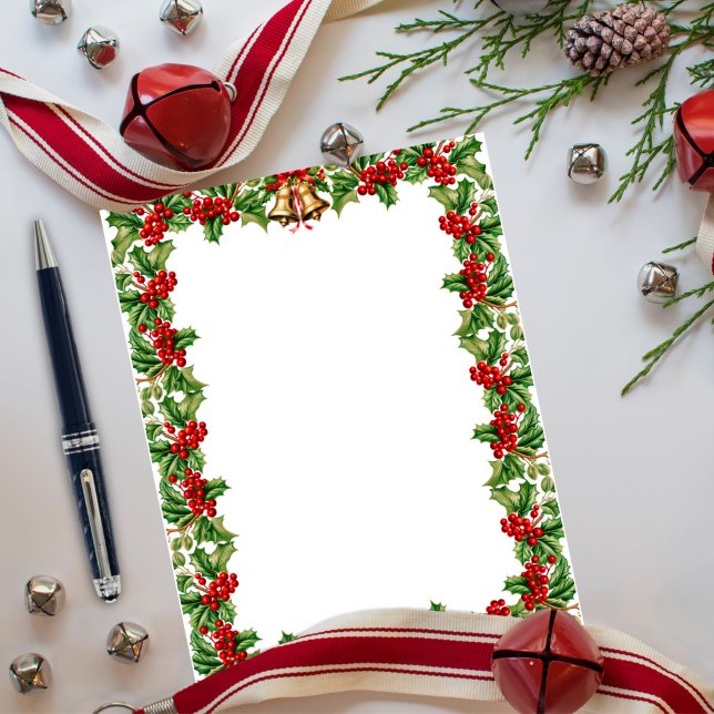 Holly Sai e Berries - Papelaria de Natal (Criador carregado)