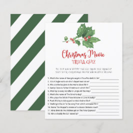 Holly Wreath Christmas Movie TRIVIA QUIZ Cartão de