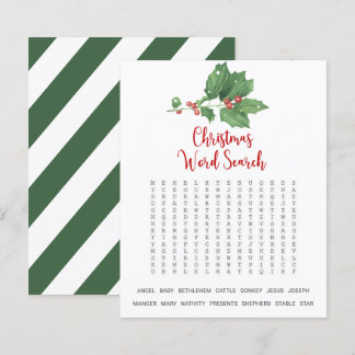 Holly Wreath Jogo de Pesquisa de Palavras de Natal