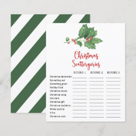 Holly Wreath Natal Scattergories - Cartão de jogo