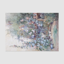 Hollyhocks - Gatinho e Papel de Tecido do Banco de