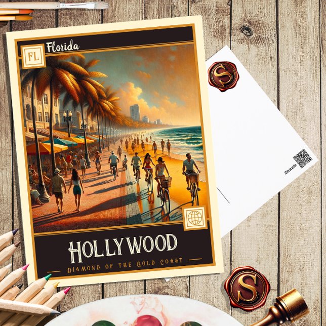 Hollywood, Florida | Cartão postal Vintage (Criador carregado)