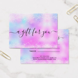 Holo Glitter Elegant Business Gift Certificate